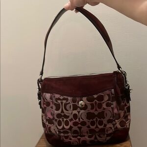 Coach Burgundy and Pink Women's Bag
